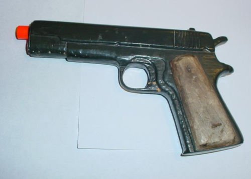 Colt .45 1911 WWII Training Pistol Trench Art Wood Gun Folk Art 1940's Carving