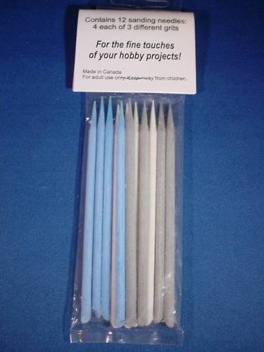 12 Hobby Sanding Needles 150 240 320 Grit Sticks Craft