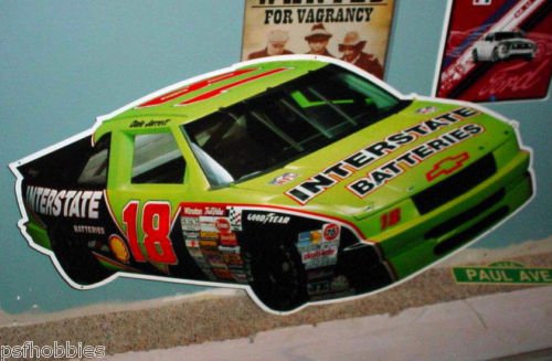 47" x 23" HUGE Tin Interstate Batteries NASCAR Bar Sign Dale Jarrett Chevy #18