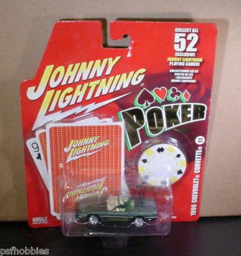 Johnny Lightning JL Poker Series 1996 Corvette Convertible Diecast Toy Car 1/64