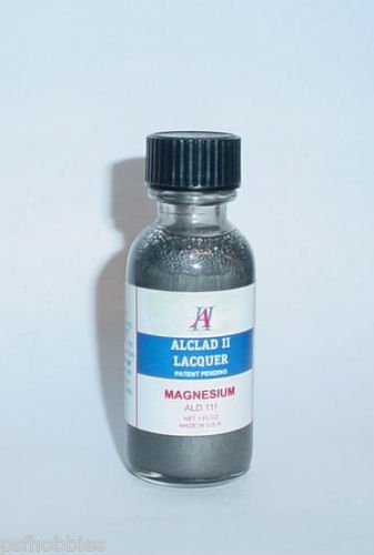 Alclad II Magnesium Lacquer Paint 1 oz bottle for Model Airplanes Cars Trucks