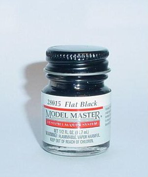 Testors 1/2 Oz Model Master Flat Black Lacquer Model Car Truck Military Paint
