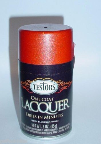 Testors One Coat Lacquer Flaming Orange 3oz Spray Can Hot Rod Model Metallic