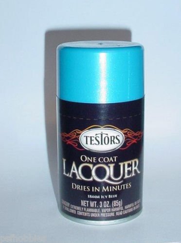 Testors One Coat Lacquer Icy Blue 3oz Spray Can Hot Rod Model Cars Metallic