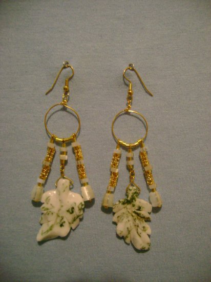 Porcelain Leaf Chandelier w/Hoop