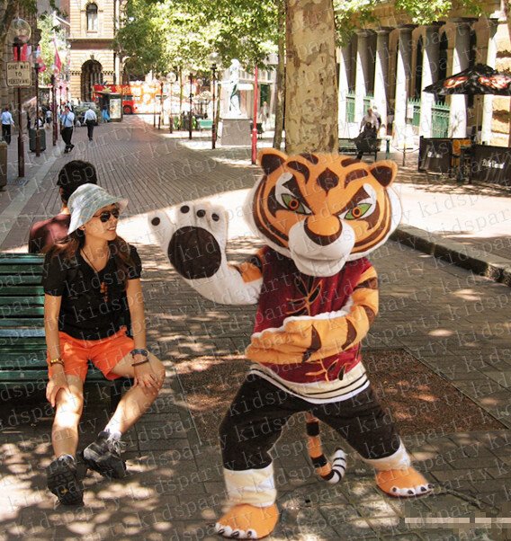 New high quality kungfu tiger mascot costume adult size Halloween costume fancy dress free shipping