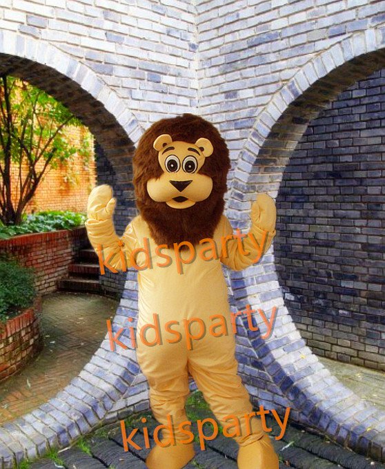 New Arrival Popular Animal Yellow Lion Plush Adult Mascot Costume for Christmas