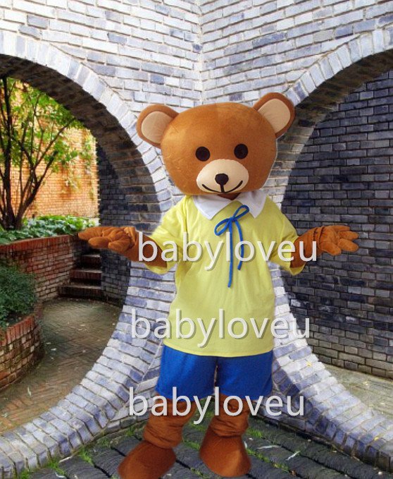 Hot Sale bear Cartoon Mascot Costume Animal Fancy Dress Outfit