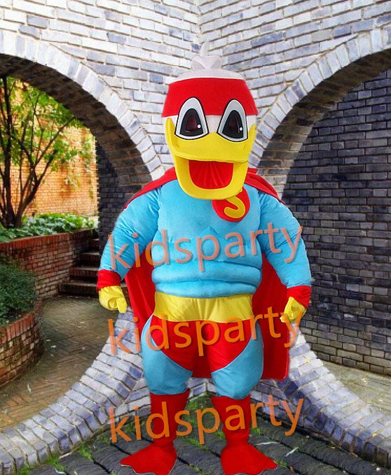 2016 new Real Pictures Deluxe Super duck Mascot Costume Adult sized factory direct,free shipping