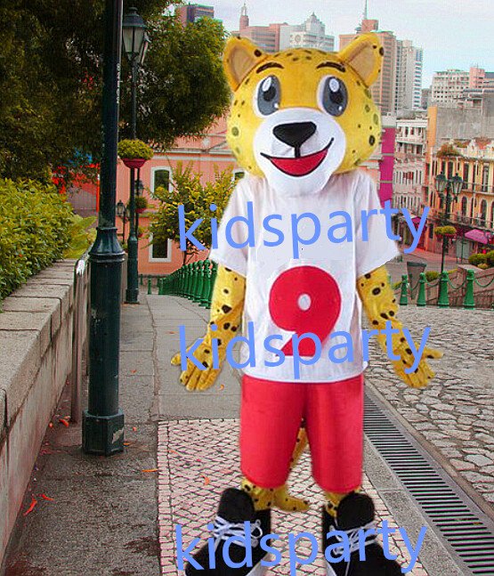 new yellow leopard mascot costumes fursuit christmas Halloween costume