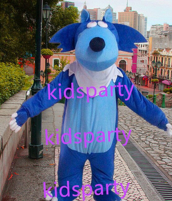 New blue wolf mascot costumes fursuit christmas Halloween costume