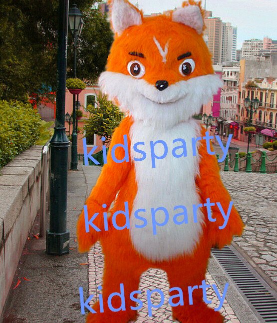 New long plush fox mascot costumes fursuit christmas Halloween costume