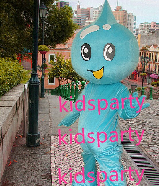 New blue water drop mascot costumes fursuit christmas Halloween costume