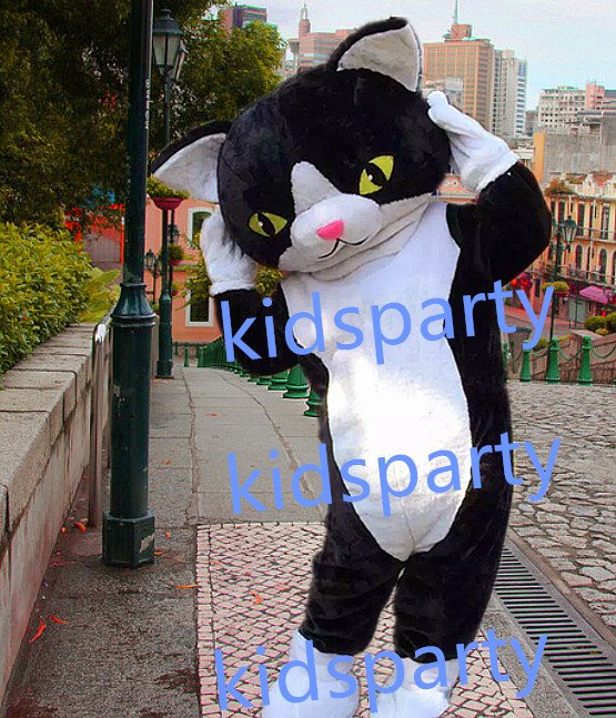 New black cat mascot costumes fursuit christmas Halloween costume