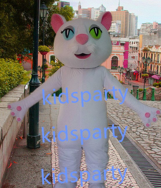 New white cat Mascot Costume Mascot Parade Quality Clowns Birthdays Fancy dress party