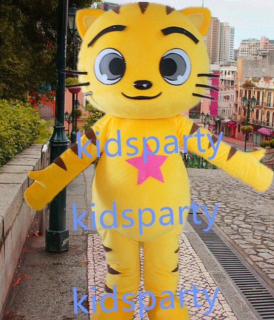 New yellow Cat Mascot Costume Mascot Parade Quality Clowns Birthdays Fancy dress party