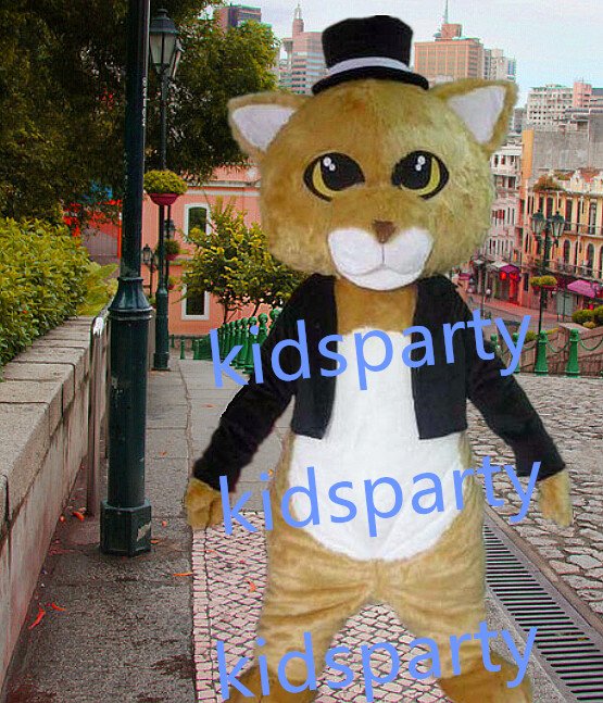 New gentleman Cat Mascot Costume Mascot Parade Quality Clowns Birthdays Fancy dress party