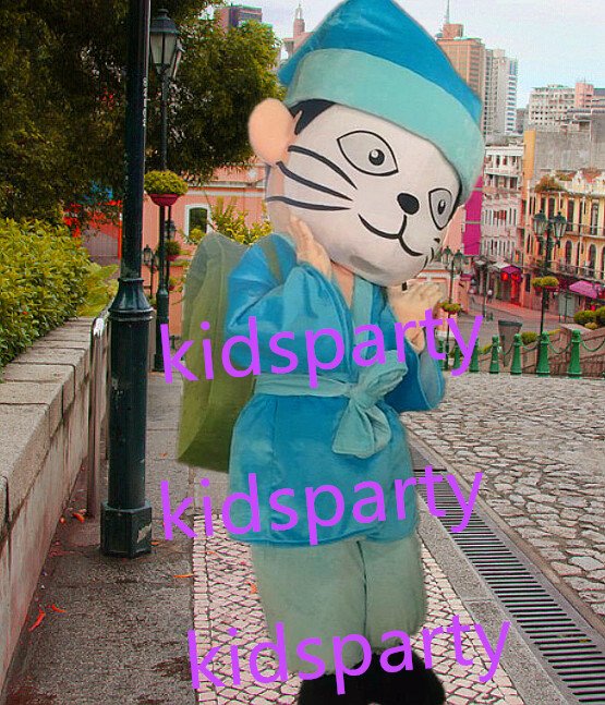 New blue Cat Mascot Costume Mascot Parade Quality Clowns Birthdays Fancy dress party