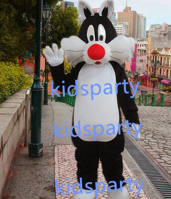 New black cat Mascot Costume Mascot Parade Quality Clowns Birthdays Fancy dress party