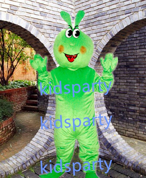 New green rabbit Mascot Costume Mascot Parade Quality Clowns Birthdays Fancy dress party