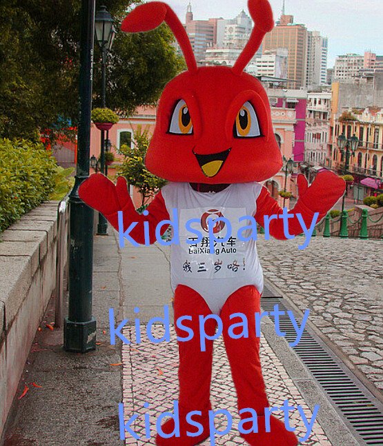 New red ant Mascot Costume Mascot Parade Quality Clowns Birthdays Fancy dress party