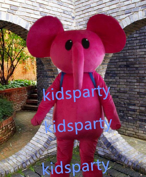 New pink Elephant Mascot Costume Mascot Parade Quality Clowns Birthdays Fancy dress party