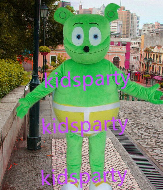 New green bear Mascot Costume Mascot Parade Quality Clowns Birthdays Fancy dress party
