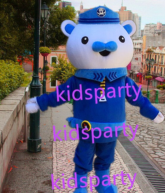 New blue bear Mascot Costume Mascot Parade Quality Clowns Birthdays Fancy dress party