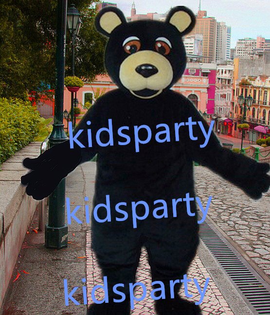 New black bear Mascot Costume Mascot Parade Quality Clowns Birthdays Fancy dress party