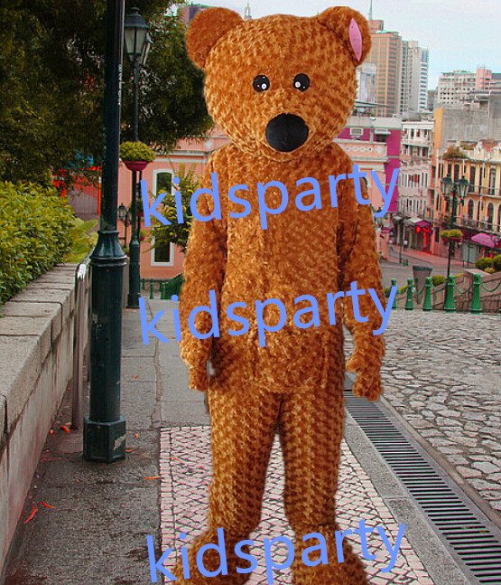 New long plush bear Mascot Costume Mascot Parade Quality Clowns Birthdays Fancy dress party