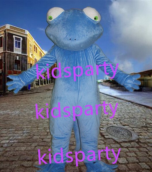 New blue frog Mascot Costume Mascot Parade Quality Clowns Birthdays Fancy dress party