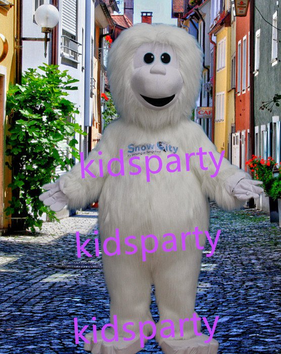 New white Gorilla Mascot Costume Mascot Parade Quality Clowns Birthdays Fancy dress party