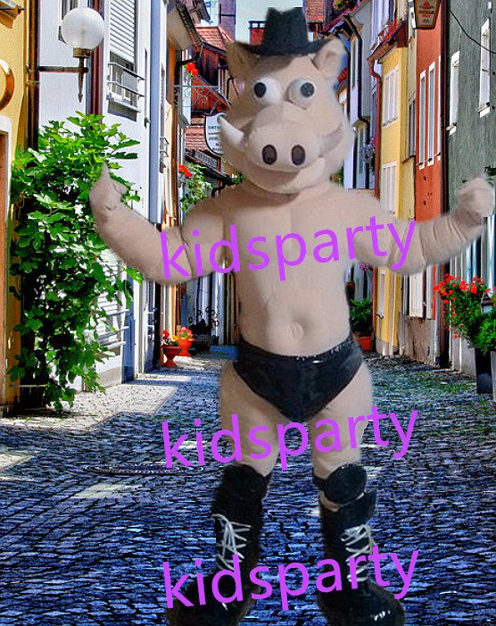 New Muscle pig Mascot Costume Mascot Parade Quality Clowns Birthdays Fancy dress party