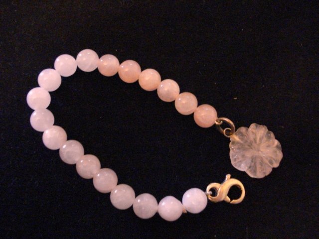 Girls Sterling Silver Pink Quartz 7 in. Bracelet