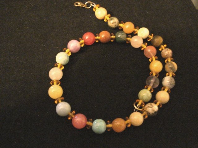Multi Gemstone Goldtone Necklace