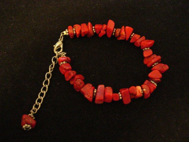 Bali Coral Chips Handmade Bracelet with Extender