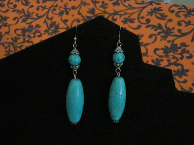 Handmade Tibetan beads and Turquoise Beads Earrings