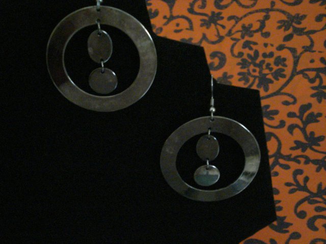 Handmade Antique Silver Hoops with Charms