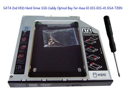 SATA 2nd HDD Hard Drive SSD Caddy Optical Bay for Asus G1 G1S G1S-A1 GSA-T20N