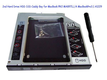 2nd Hard Drive HDD SSD Caddy Bay for MacBook PRO MA897LL/A MacBookPro3,1 A1229