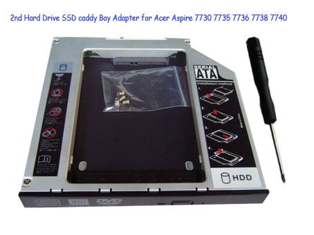 2nd Hard Drive SSD caddy Bay Adapter for Acer Aspire 7730 7735 7736 7738 7740