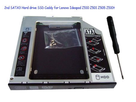 2nd SATA3 Hard drive SSD Caddy for Lenovo Ideapad Z510 Z501 Z505 Z510t