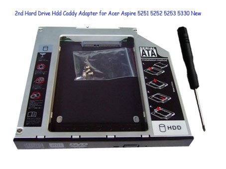 2nd Hard Drive Hdd Caddy Adapter for Acer Aspire 5251 5252 5253 5330 New