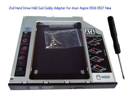 2nd Hard Drive Hdd Ssd Caddy Adapter for Acer Aspire 5516 5517 New