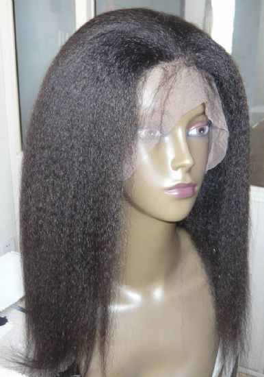Full Lace Wig 18 inches Kinky Straight 100% Indian Remy