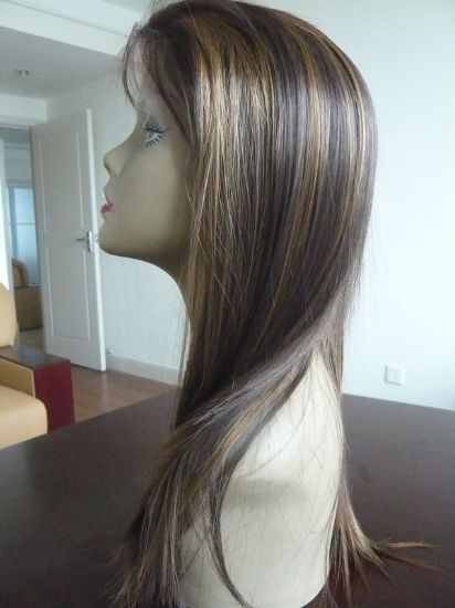 18 inch Indian Remy Lace Front Wig Silky Straight