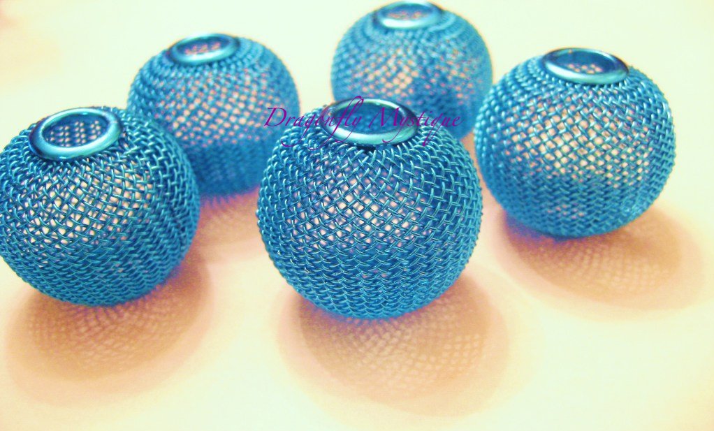 Mesh Ball Bead 30mm Turquoise