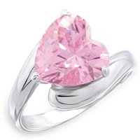 4 Ct Pink Heart CZ Ring (A52506)