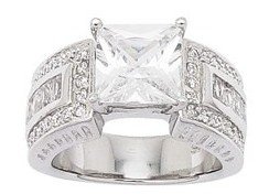 8mm Square CZ Engagement Ring (SGRW442)