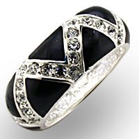 Black & Swarovski Crystal Ring (A32615)